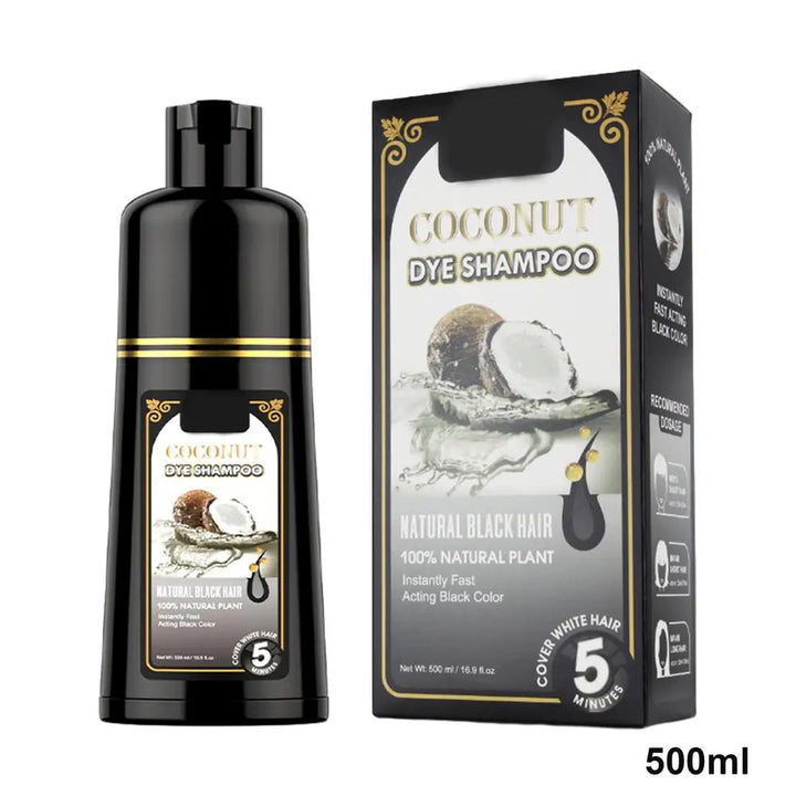 500ml Herbal Hair Dye Black Hair Shampoo