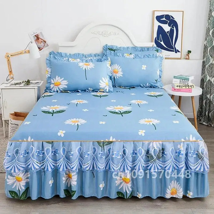 1PC Printed Bedding Set Soft Bed Skirt Bedspread Full Twin Queen King Size Bed Sheet