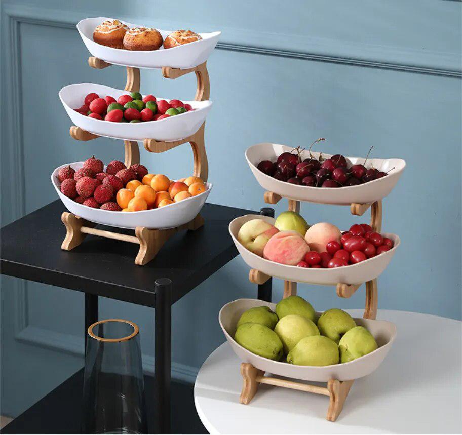 Dinnerware Wooden Fruit Storage Plates Set-Arlik interiors