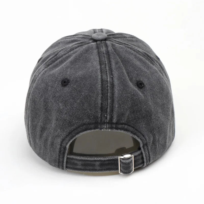 Unisex Washed Denim Baseball Caps Letter Embroidery Cap
