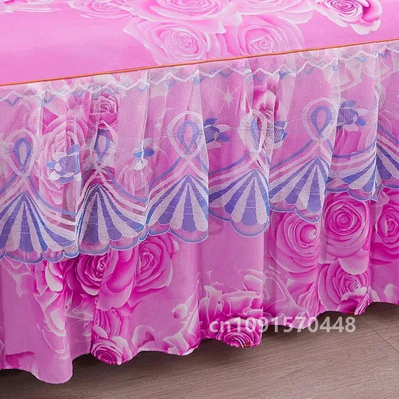 1PC Printed Bedding Set Soft Bed Skirt Bedspread Full Twin Queen King Size Bed Sheet