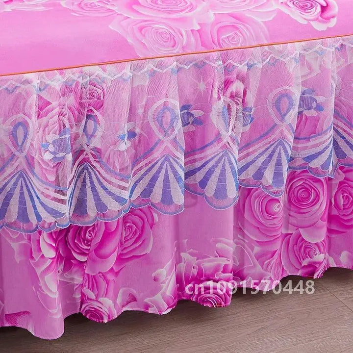 1PC Printed Bedding Set Soft Bed Skirt Bedspread Full Twin Queen King Size Bed Sheet