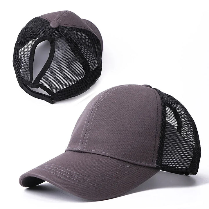 Ponytail Baseball Cap Summer Women  Adjustable Simple Fashionable  Cap
