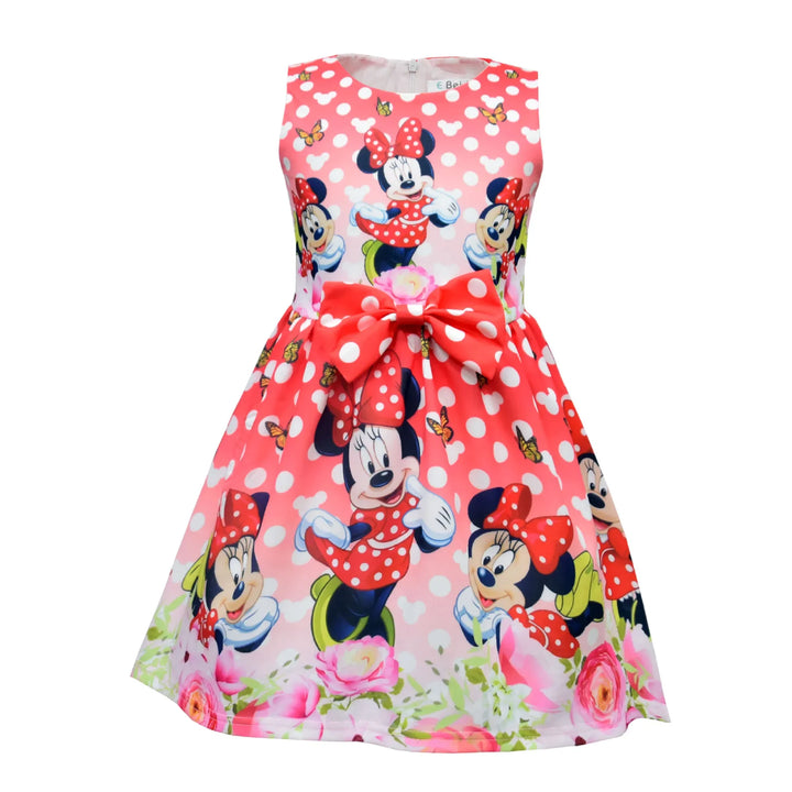 Baby Girls Sleeveless Dress Cute Cartoon Minnie Mouse Princess Dress