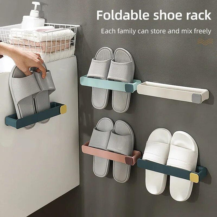 Wall Mounted Punchfree Bathroom Slipper Shelf-Storage Hooks & Racks-Arlik interiors
