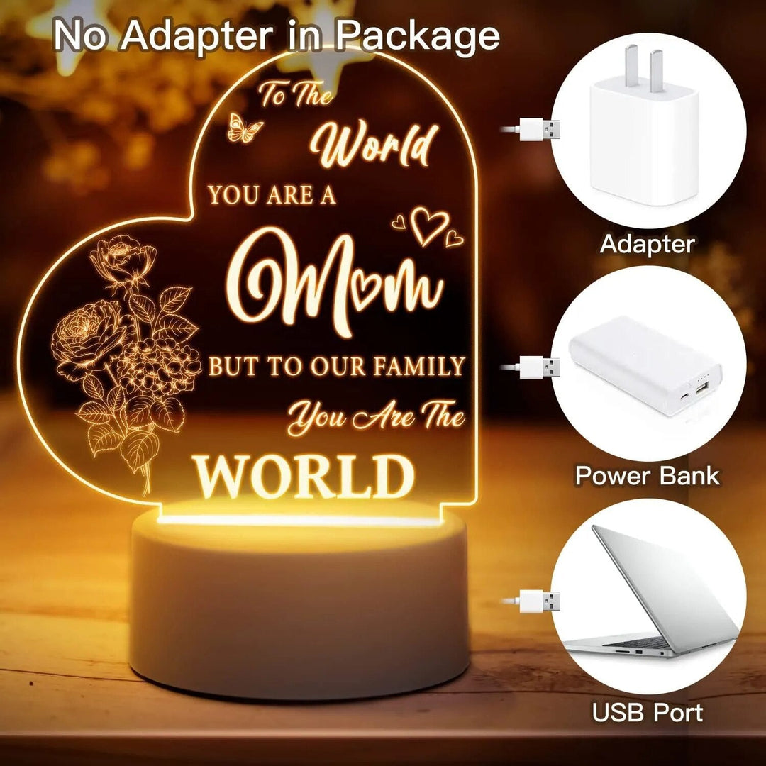 Mothers' Day Gifts for Mom from Daughter Engraved Night Light with Moved Words, Acrylic Gifts for Thanksgiving, Birthday, Xmas-Arlik interiors