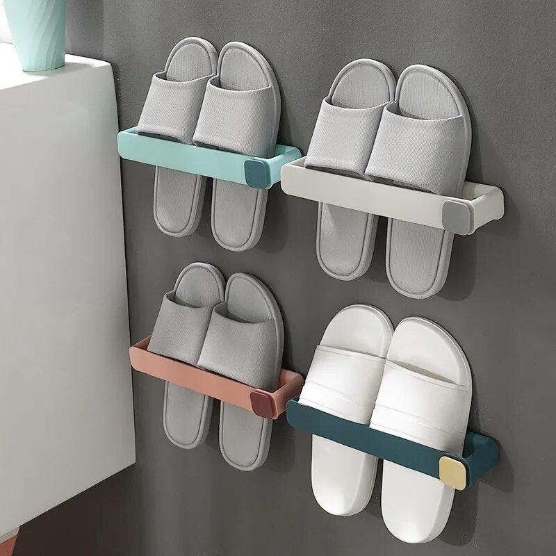 Wall Mounted Punchfree Bathroom Slipper Shelf-Storage Hooks & Racks-Arlik interiors