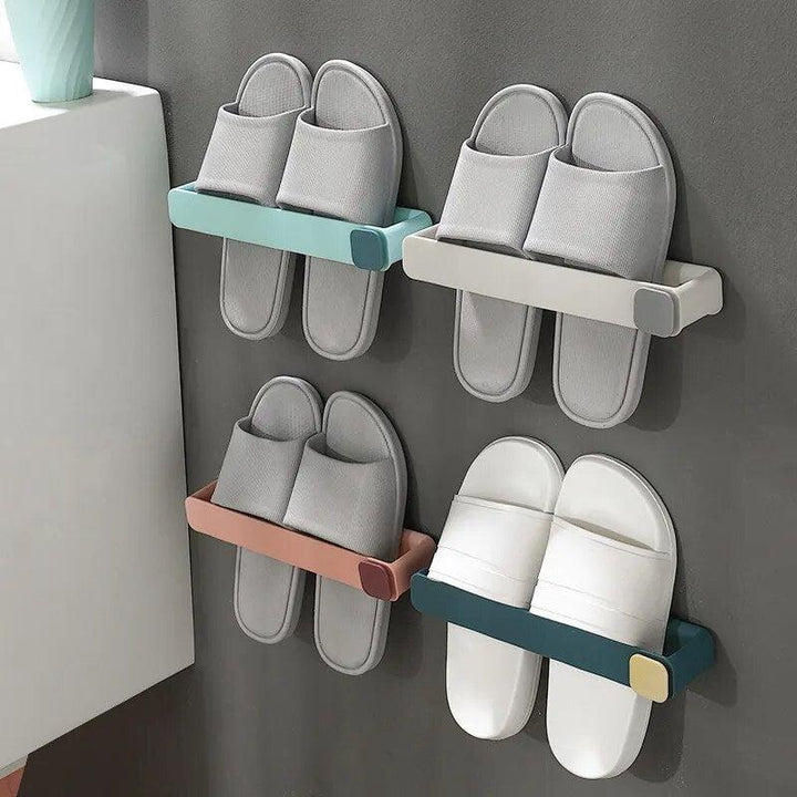 Wall Mounted Punchfree Bathroom Slipper Shelf-Storage Hooks & Racks-Arlik interiors