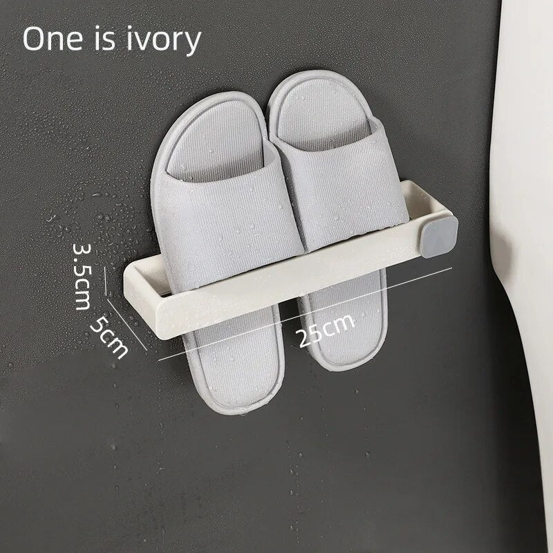 Wall Mounted Punchfree Bathroom Slipper Shelf-Storage Hooks & Racks-Arlik interiors