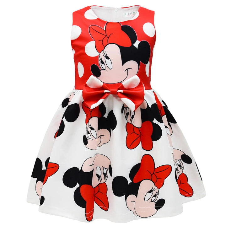 Baby Girls Sleeveless Dress Cute Cartoon Minnie Mouse Princess Dress