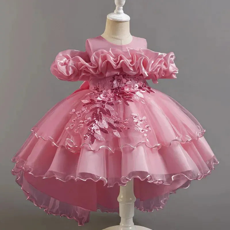 3-10 Years Girls Tailing Dress Summer Sequins Dresses-Dresses-Bennys Beauty World
