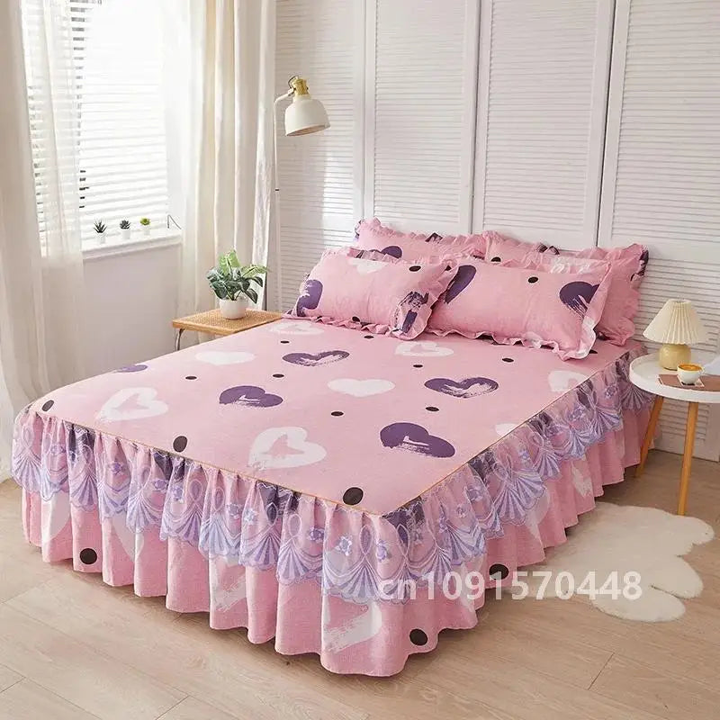 1PC Printed Bedding Set Soft Bed Skirt Bedspread Full Twin Queen King Size Bed Sheet