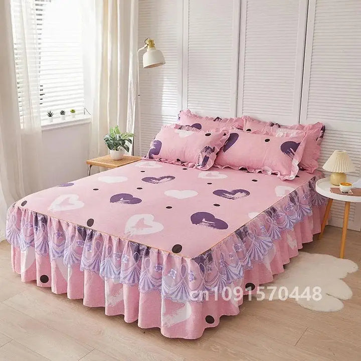 1PC Printed Bedding Set Soft Bed Skirt Bedspread Full Twin Queen King Size Bed Sheet