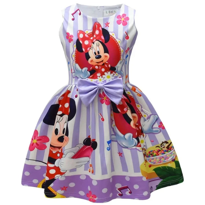 Baby Girls Sleeveless Dress Cute Cartoon Minnie Mouse Princess Dress