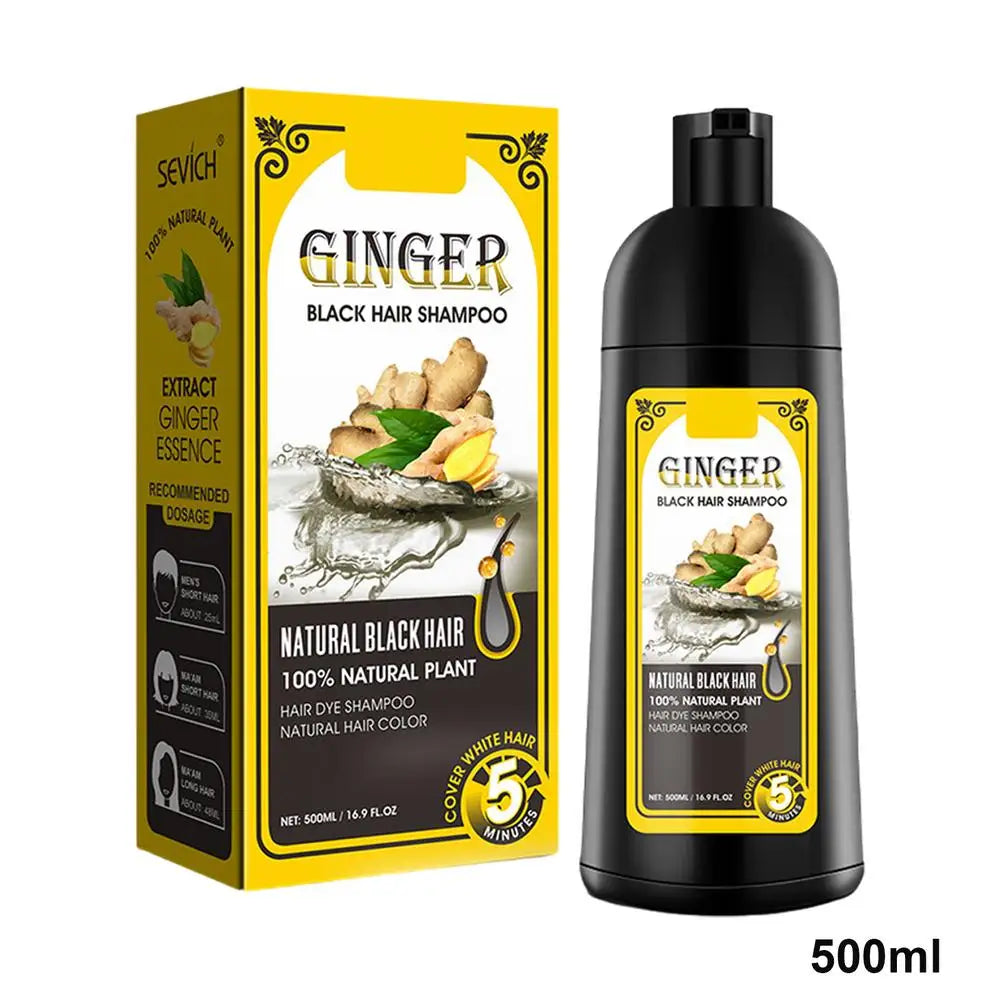 500ml Herbal Hair Dye Black Hair Shampoo