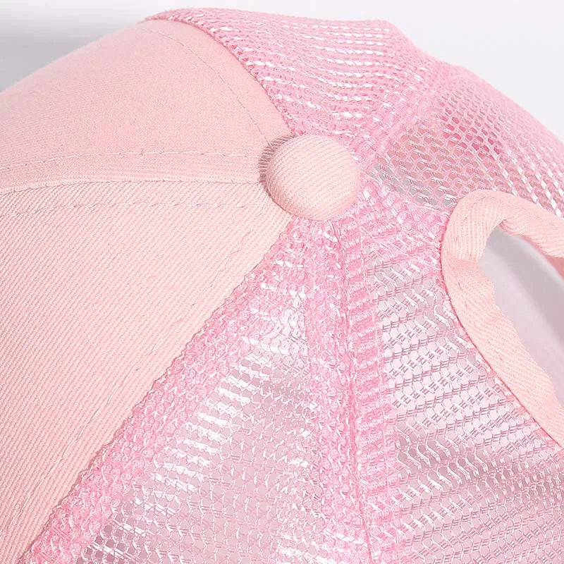 Ponytail Baseball Cap Summer Women  Adjustable Simple Fashionable  Cap