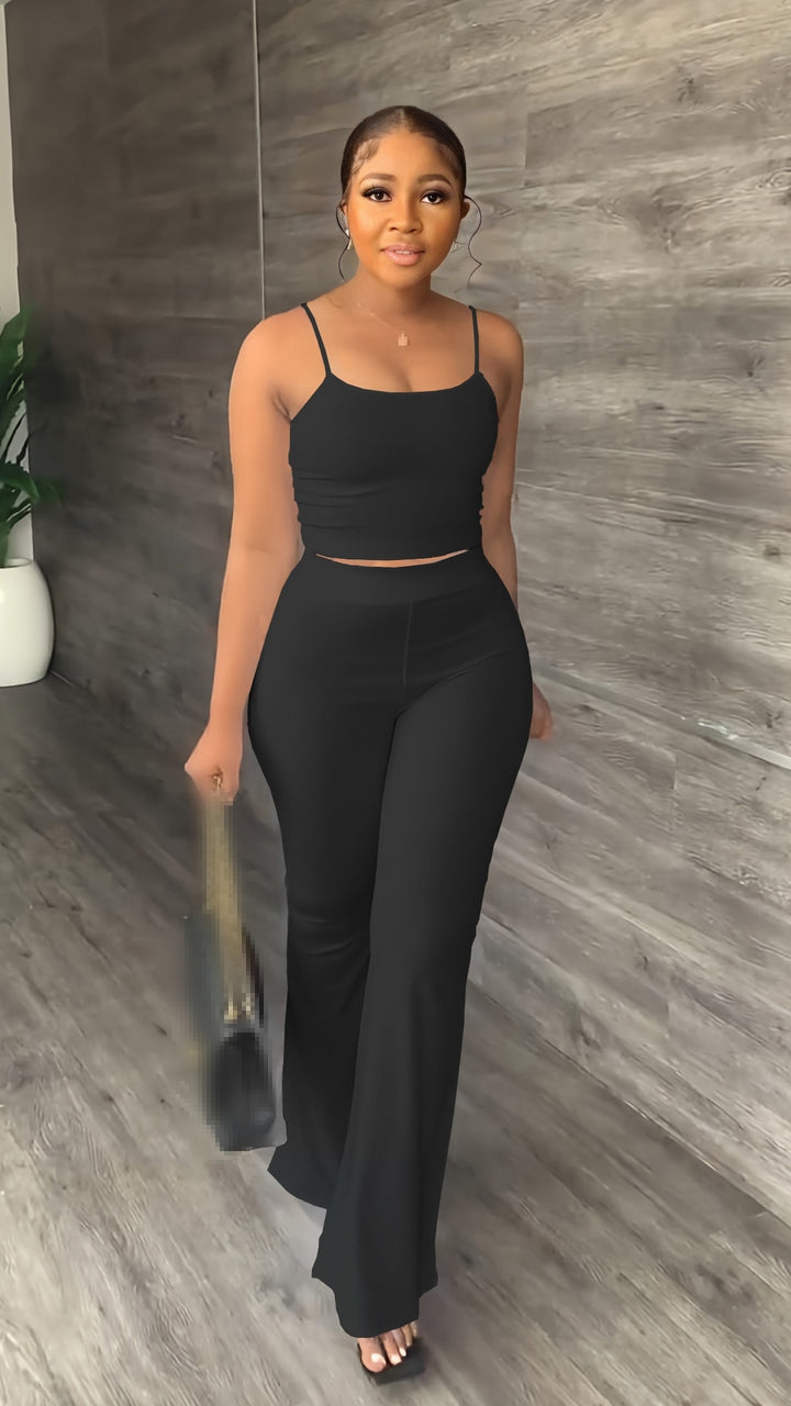 Two piece set women outfits summer 2 piece set pants and crop top-jumpsuit-Bennys Beauty World