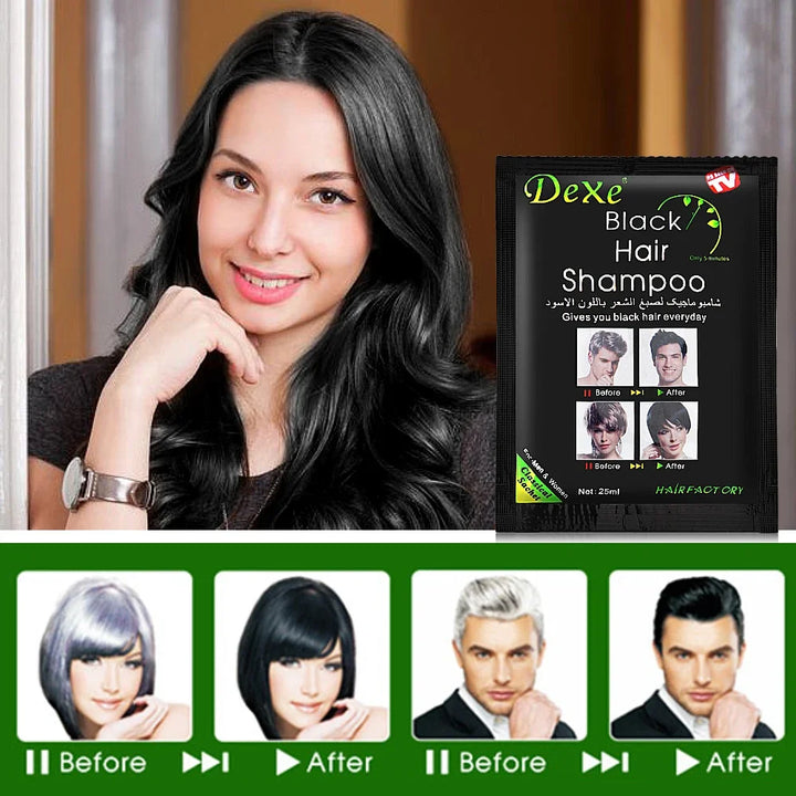 10 Pcs Dexe Natural Black Hair Shampoo