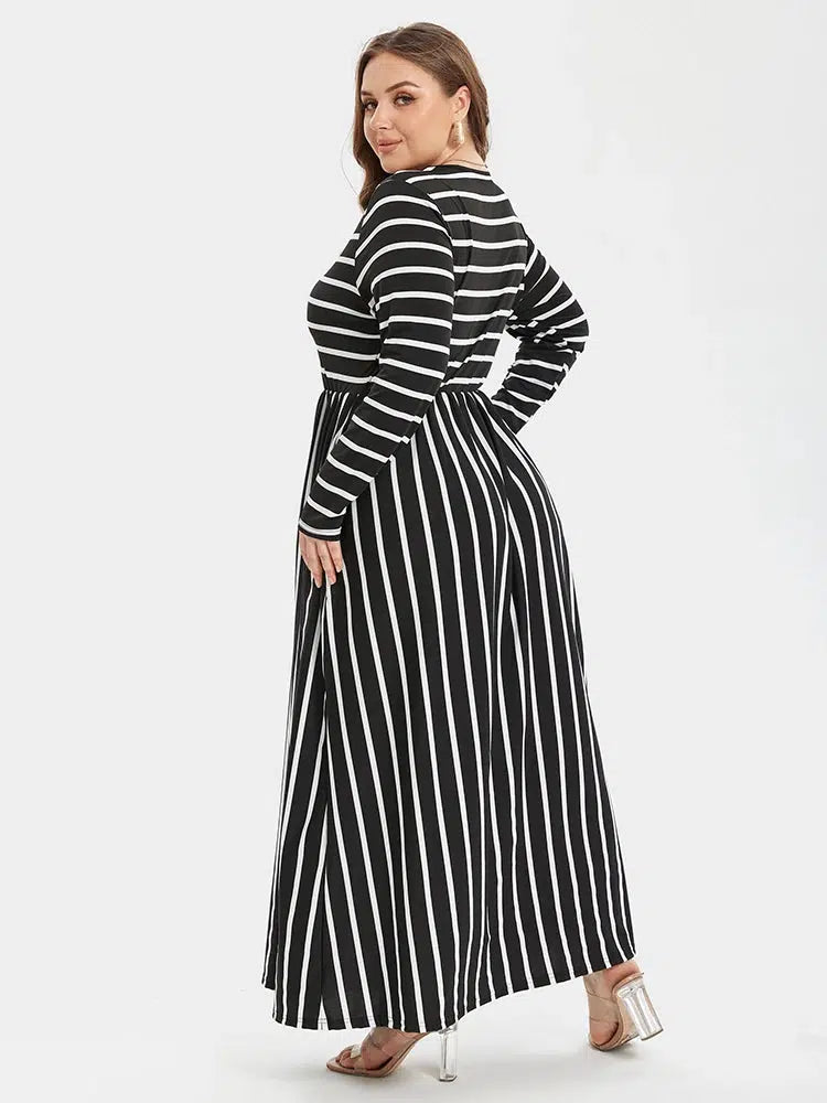 Summer Round Neck Enough Stock Long sleeved Dress-Dress-Bennys Beauty World