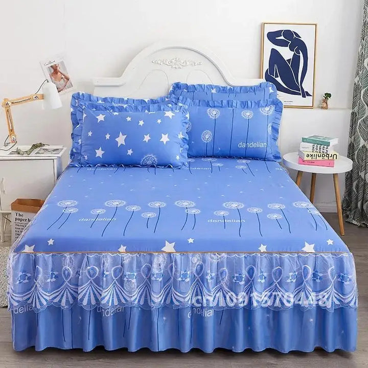 1PC Printed Bedding Set Soft Bed Skirt Bedspread Full Twin Queen King Size Bed Sheet