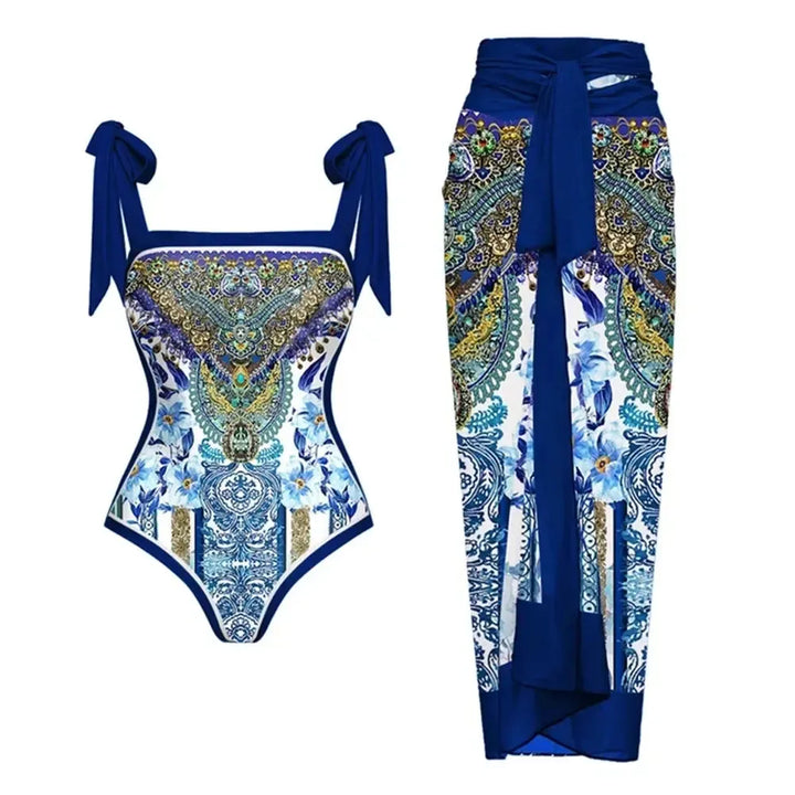 Women Bikini Set Floral Printed Ruffle Bikinis-Swimwear-Bennys Beauty World