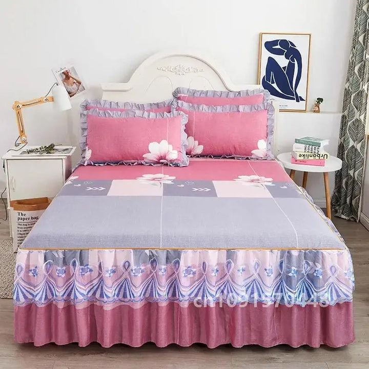 1PC Printed Bedding Set Soft Bed Skirt Bedspread Full Twin Queen King Size Bed Sheet