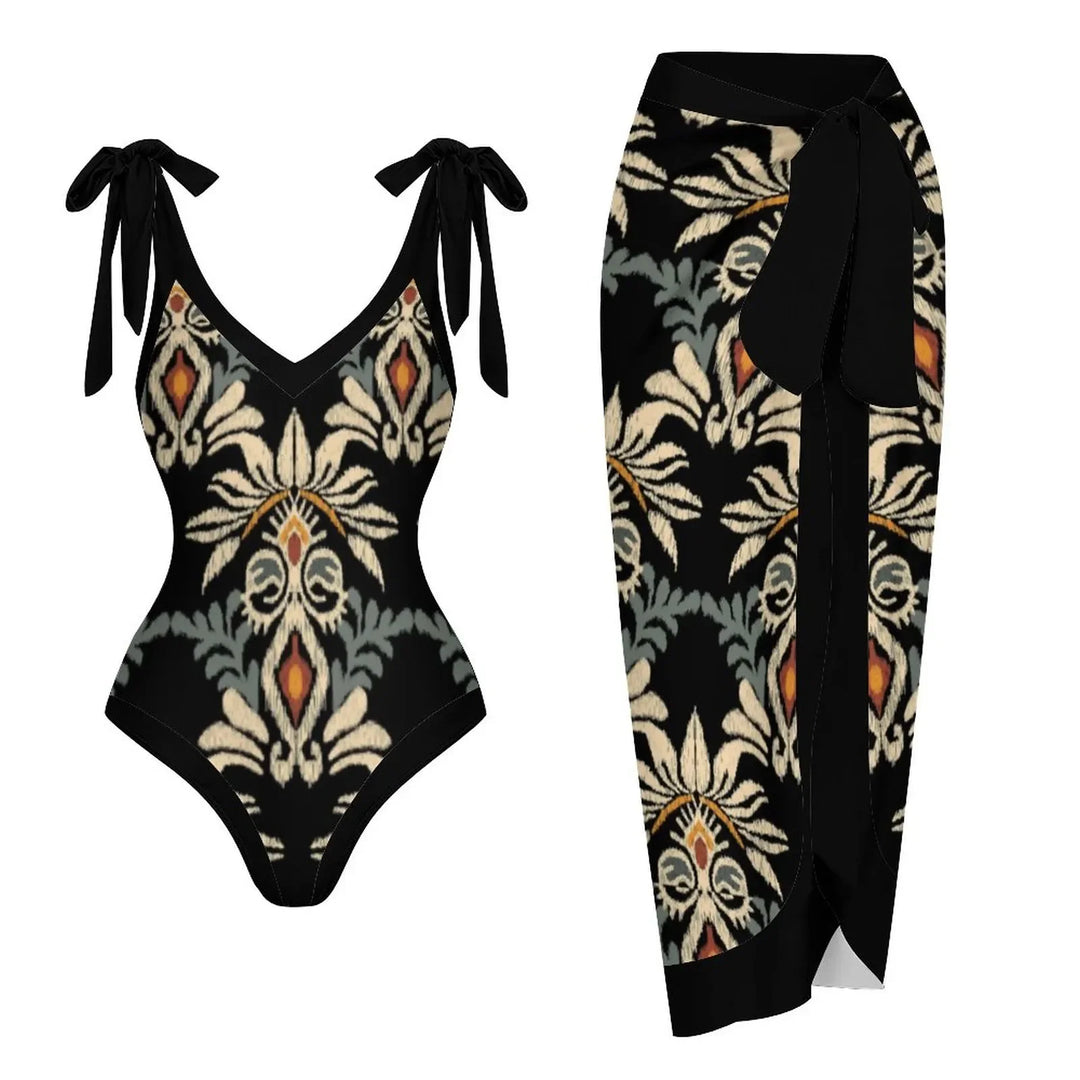 Women Bikini Set Floral Printed Ruffle Bikinis Strappy Swimwear-Swimwear-Bennys Beauty World