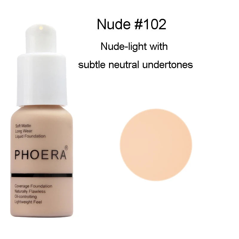 PHOERA 30ml Liquid Foundation Set Oil-control Concealer