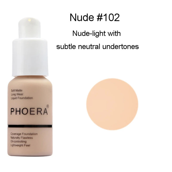 PHOERA 30ml Liquid Foundation Set Oil-control Concealer