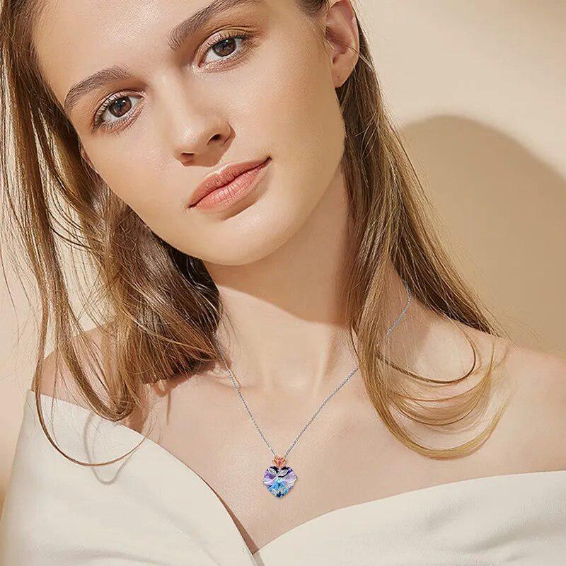 Fashion MOM Necklace Rose Heart Crystal Pendant-Necklace-Arlik interiors