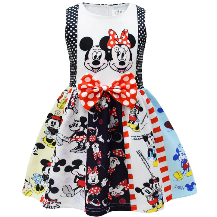 Baby Girls Sleeveless Dress Cute Cartoon Minnie Mouse Princess Dress