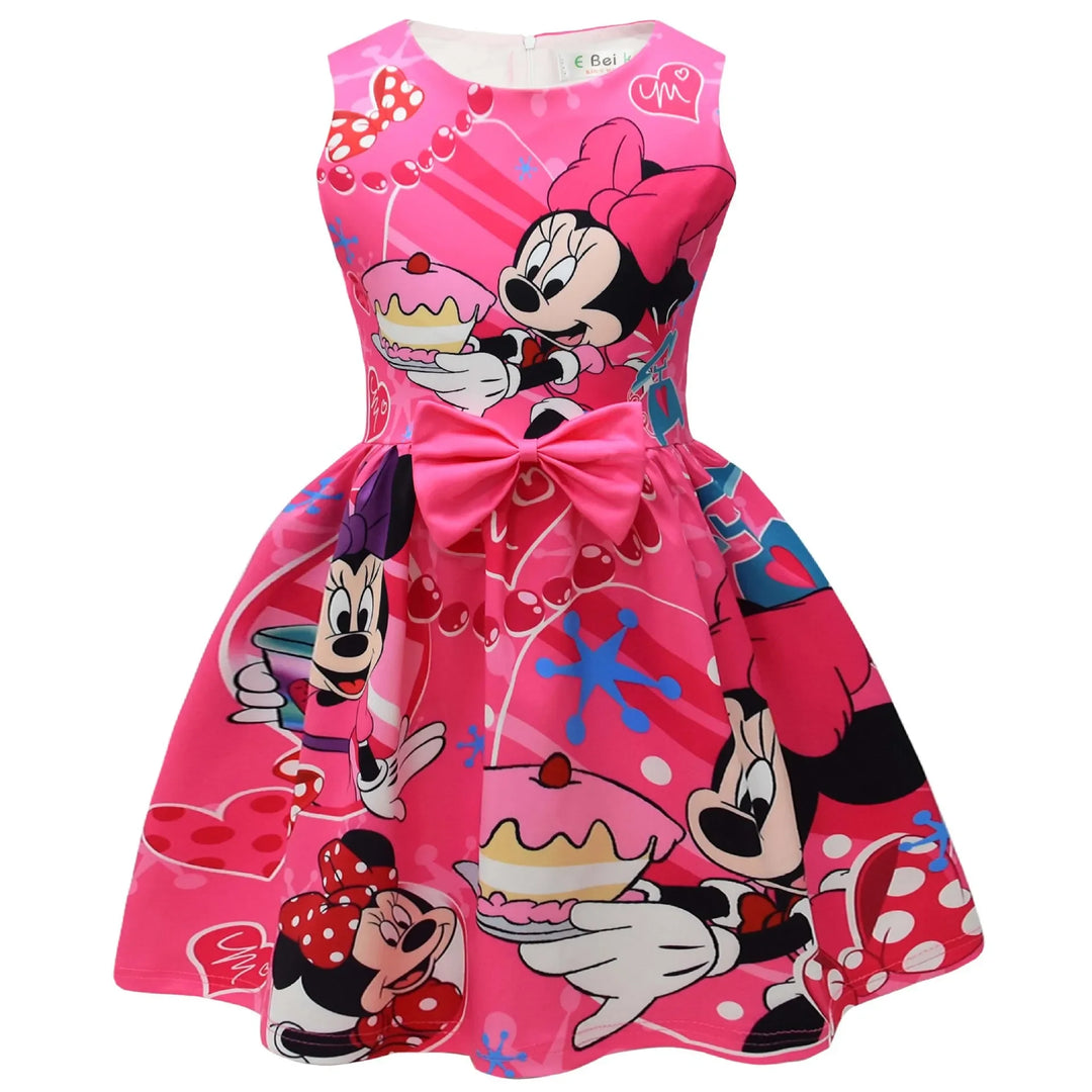 Baby Girls Sleeveless Dress Cute Cartoon Minnie Mouse Princess Dress