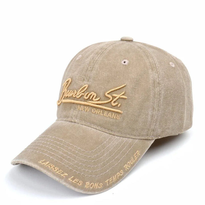 Unisex Washed Denim Baseball Caps Letter Embroidery Cap