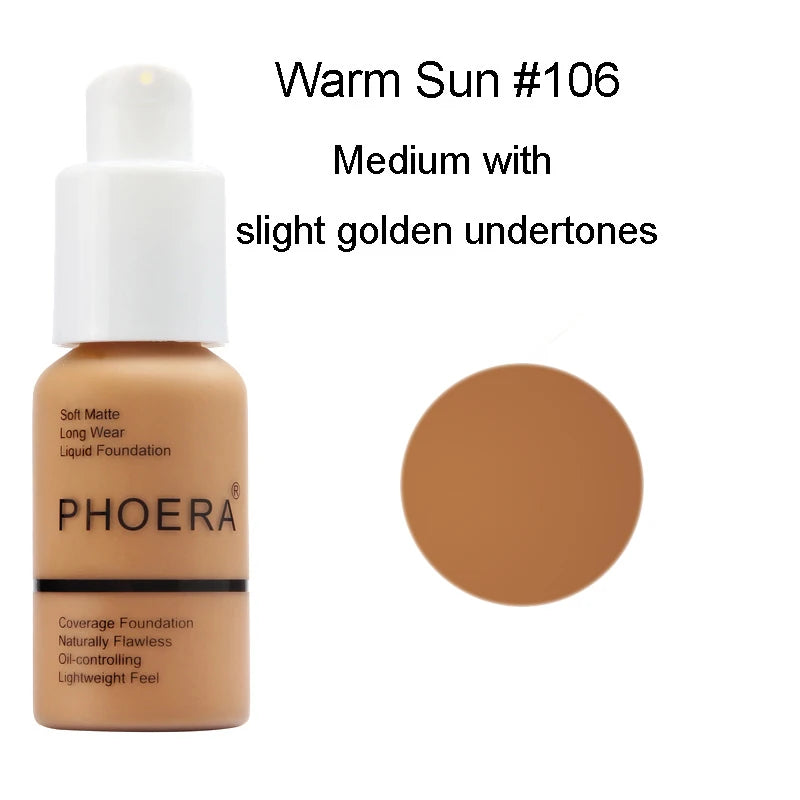 PHOERA 30ml Liquid Foundation Set Oil-control Concealer