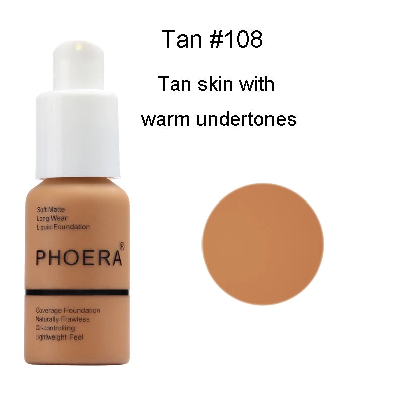 PHOERA 30ml Liquid Foundation Set Oil-control Concealer