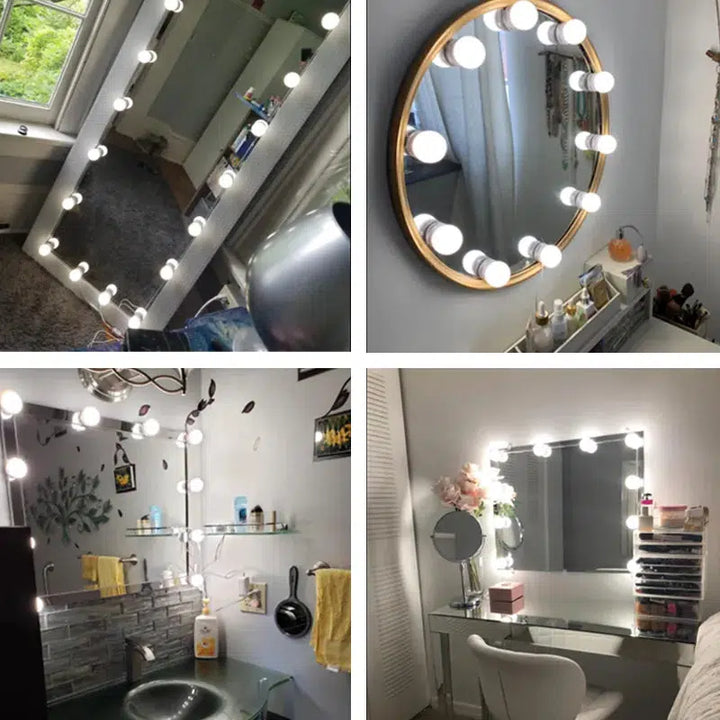 LED Make up Mirror Light Bulbs USB Hollywood Vanity Makeup Mirror Lights Bathroom Dressing Table Lighting Dimmable LED Wall Lamp-Arlik interiors