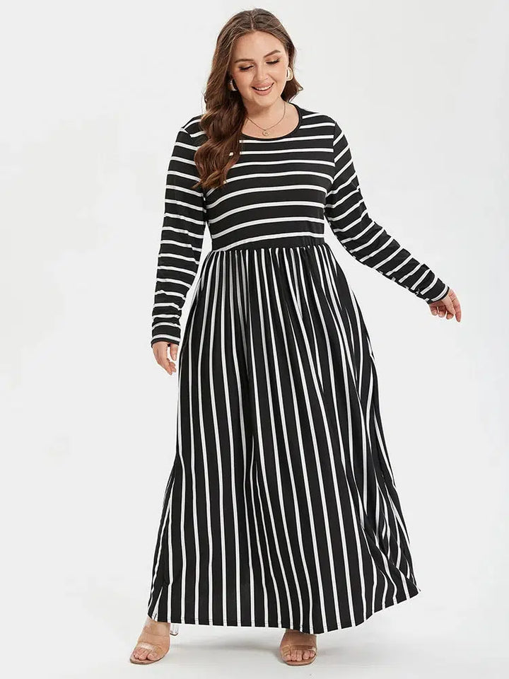 Summer Round Neck Enough Stock Long sleeved Dress-Dress-Bennys Beauty World