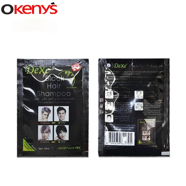 10pcs/lot Dexe Black Hair Dye Shampoo Only
