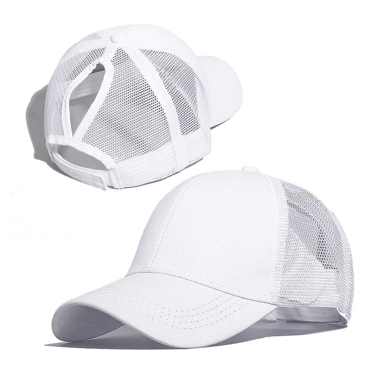 Ponytail Baseball Cap Summer Women  Adjustable Simple Fashionable  Cap