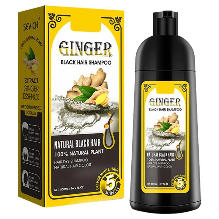 500ml Herbal Hair Dye Black Hair Shampoo