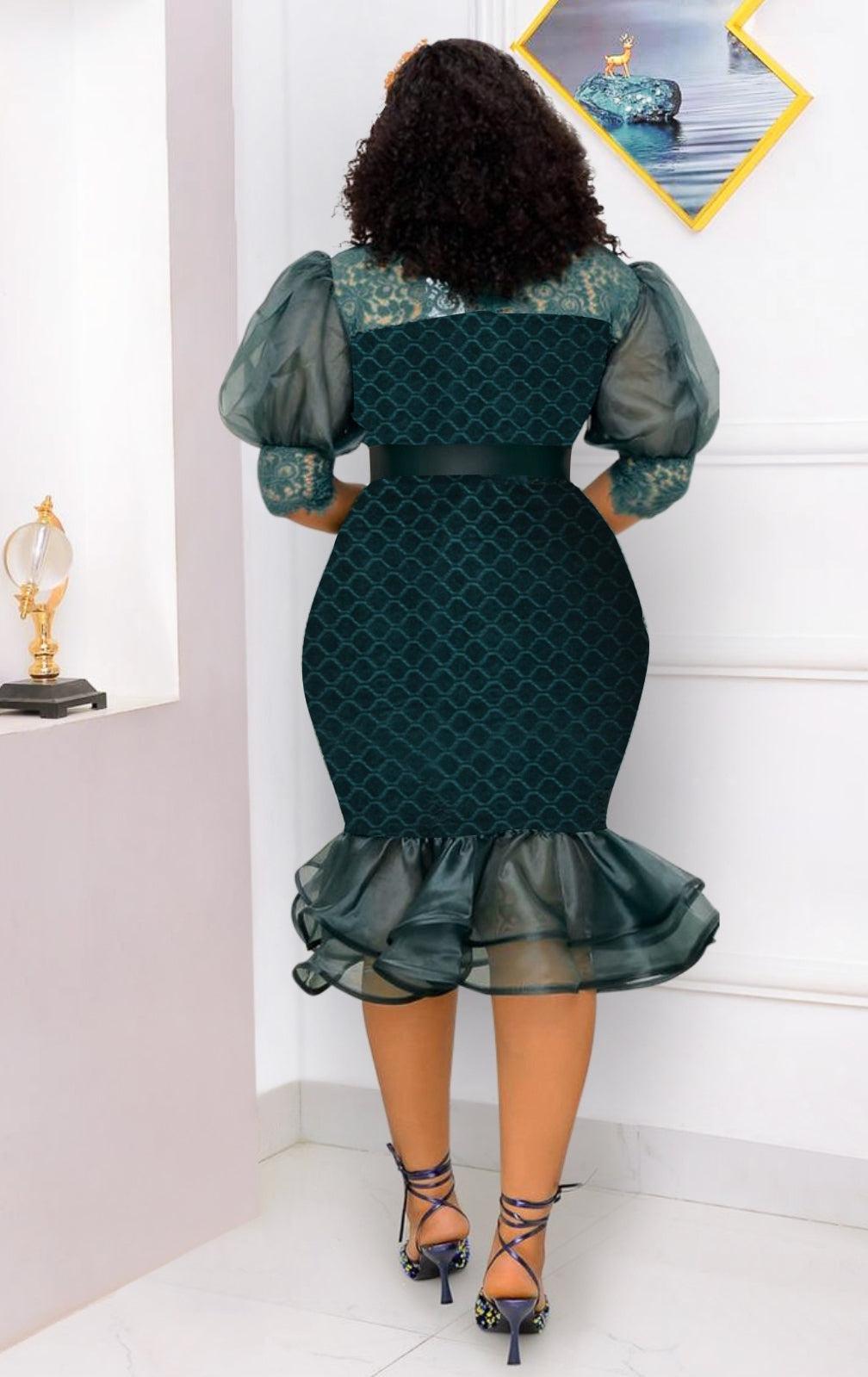 Women Dresses New Fashion Round Neck High Waist Dress-Dress-Bennys Beauty World