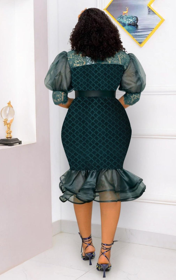 Women Dresses New Fashion Round Neck High Waist Dress-Dress-Bennys Beauty World