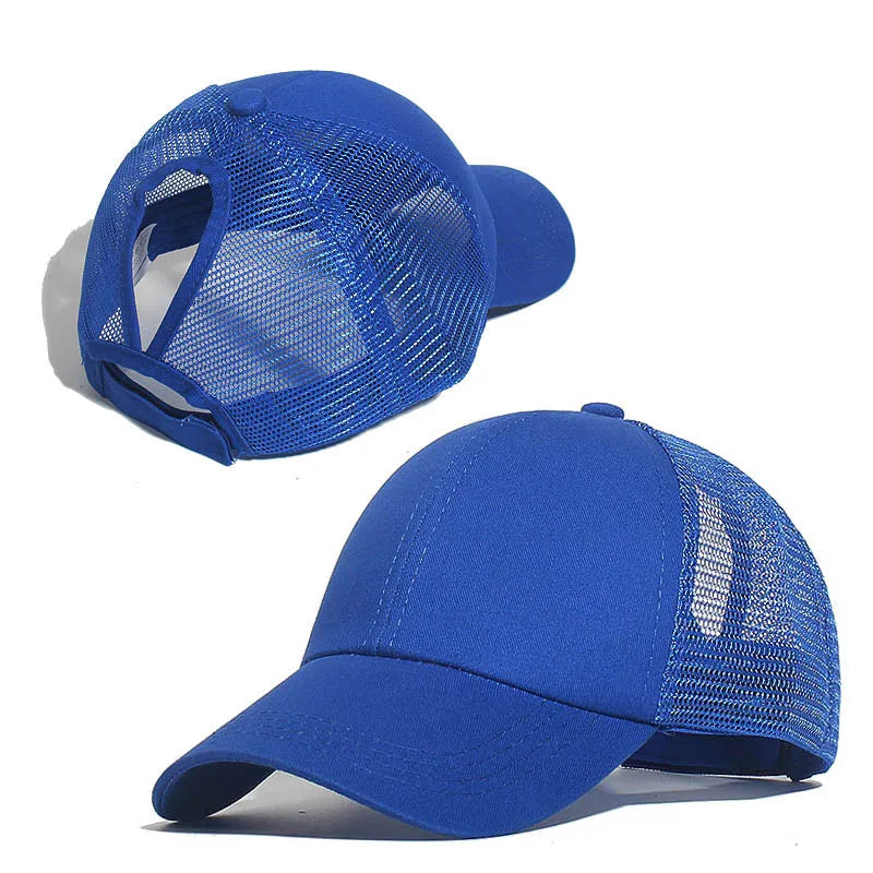 Ponytail Baseball Cap Summer Women  Adjustable Simple Fashionable  Cap