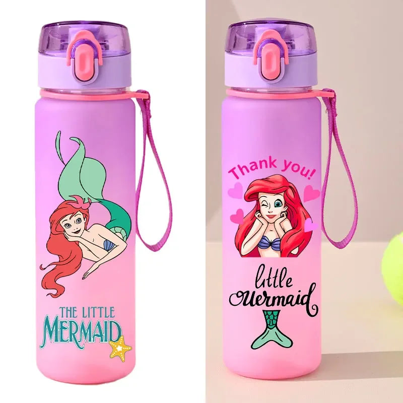 560ml Gradient Cup Little Mermaid Pink Series & 460ml Plastic Cup