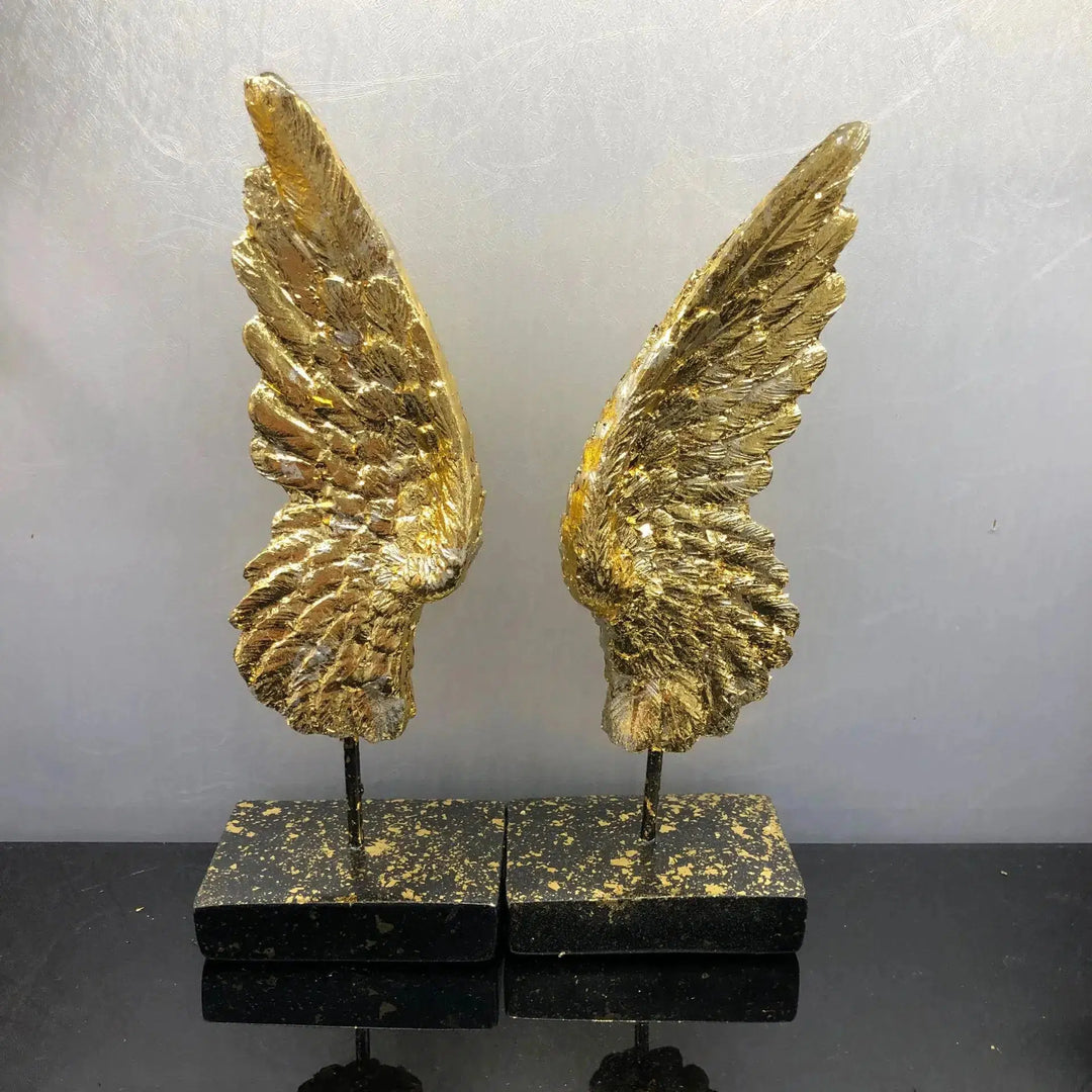 Resin Crafts Golden Wings Angel Wings Abstract Sculpture Resin Table Decorations Decorative Figurines Home Decoration-Arlik interiors
