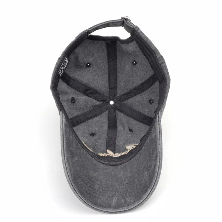 Unisex Washed Denim Baseball Caps Letter Embroidery Cap