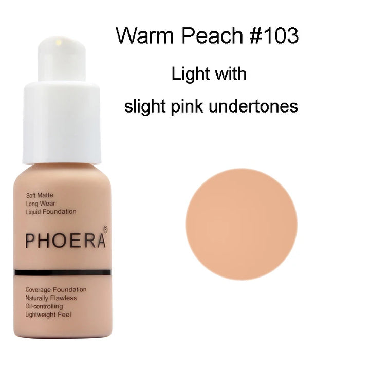 PHOERA 30ml Liquid Foundation Set Oil-control Concealer