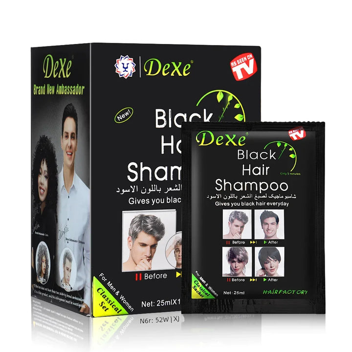 10 Pcs Dexe Natural Black Hair Shampoo