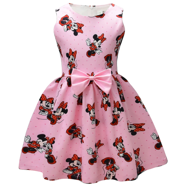 Baby Girls Sleeveless Dress Cute Cartoon Minnie Mouse Princess Dress