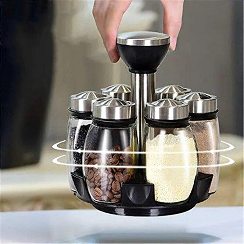Spice Jar Glass Organizer Pepper Shakers-Jar-Arlik interiors